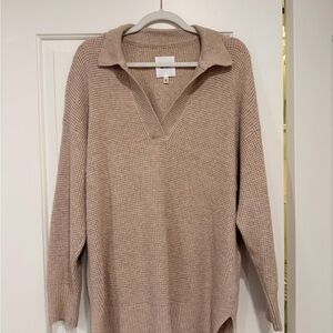 Aerie V-Neck Sweater in Soft Tan